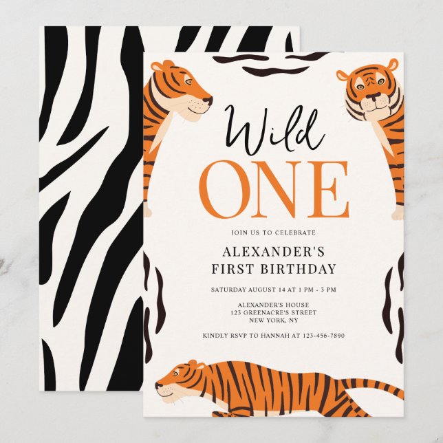 Invitación a la fiesta de cumpleaños de Wild One T (Anverso / Reverso)