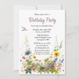 Invitación a la fiesta de cumpleaños de Wildflower