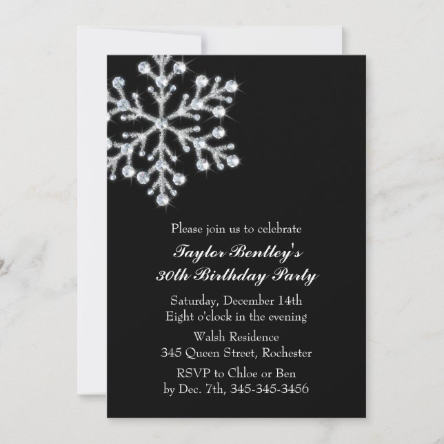 Invitación a la fiesta de cumpleaños de Winter Cry (Anverso)