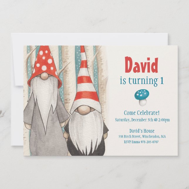 Invitación a la fiesta de cumpleaños de Winter Gno (Anverso)