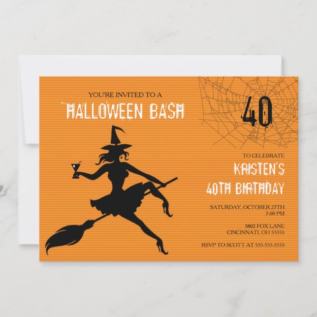 Invitación a la fiesta de cumpleaños de Witch & We (Anverso)
