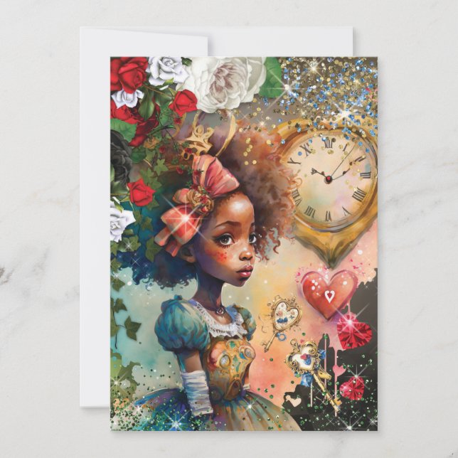 Invitación a la fiesta de cumpleaños de Wonderland (Anverso)