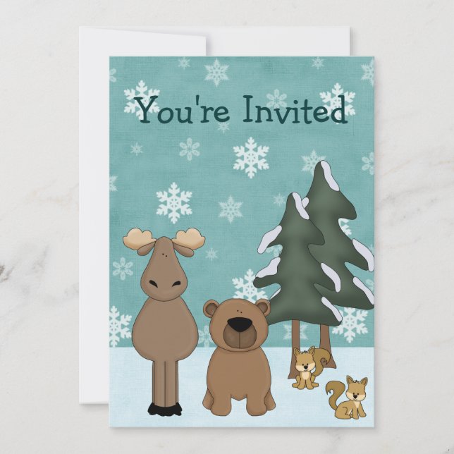 Invitación a la fiesta de cumpleaños de Woodland A (Anverso)