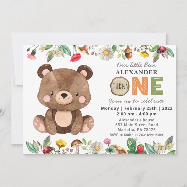 Invitación a la fiesta de cumpleaños de Woodland W (Anverso)