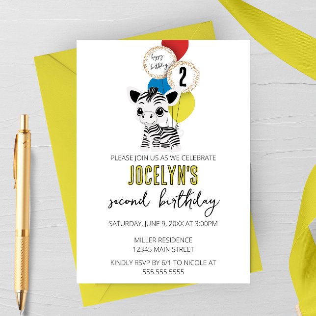 Invitación a la fiesta de cumpleaños de Zebra mini (Subido por el creador)