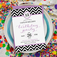 Invitación a la fiesta de cumpleaños de Zigzag Che