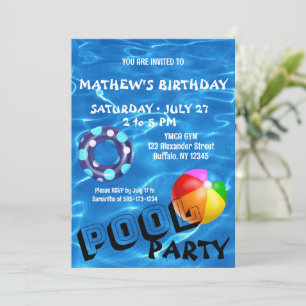 Invitación a la fiesta de cumpleaños del agua de l