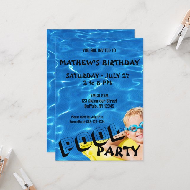 Invitación a la fiesta de cumpleaños del agua de l (Anverso/Reverso In Situ)