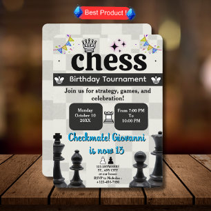 Invitación a la fiesta de cumpleaños del ajedrez p
