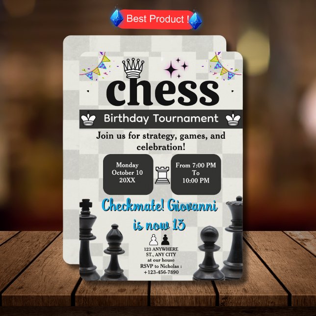 Invitación a la fiesta de cumpleaños del ajedrez p (Subido por el creador)