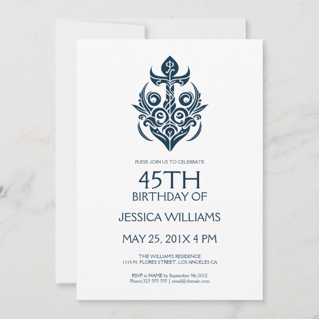 Invitación a la fiesta de cumpleaños del Ancla de  (Anverso)