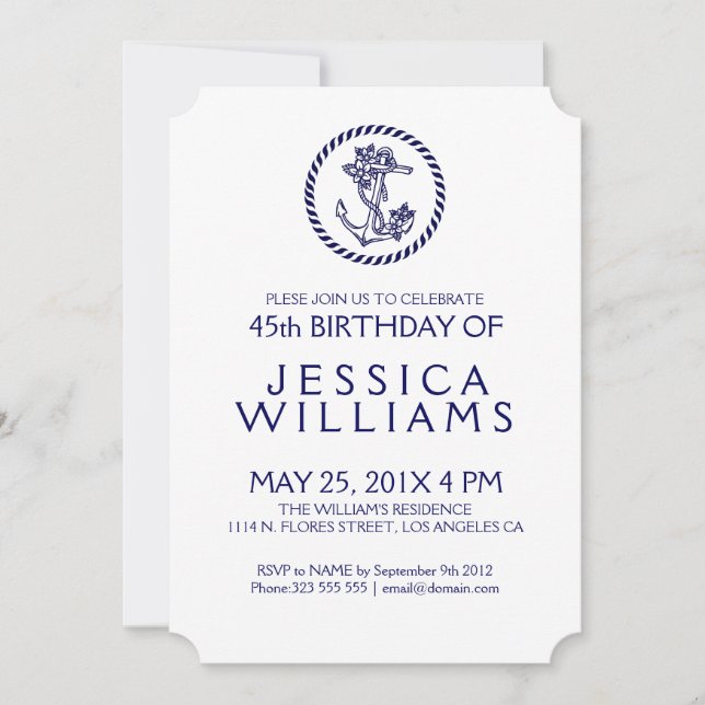 Invitación a la fiesta de cumpleaños del Ancla flo (Anverso)