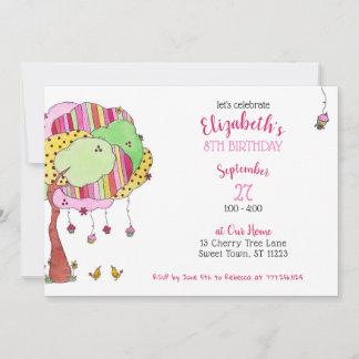 Invitación a la fiesta de cumpleaños del árbol de