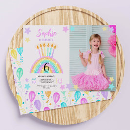 Invitación a la fiesta de cumpleaños del arcoiris 