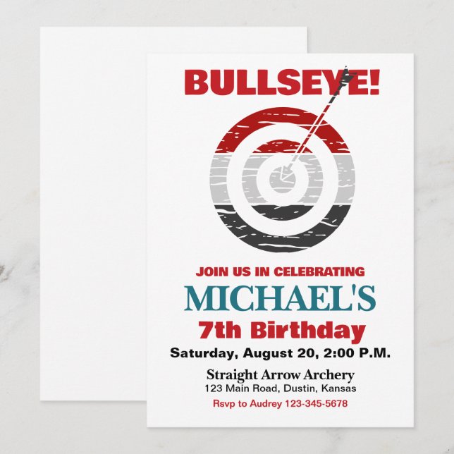 Invitación a la fiesta de cumpleaños del arquero B (Anverso / Reverso)