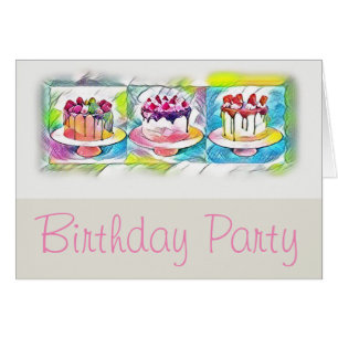 Invitación a la fiesta de cumpleaños del arte del
