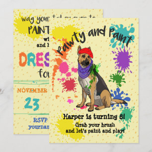 Invitación a la fiesta de cumpleaños del arte del 