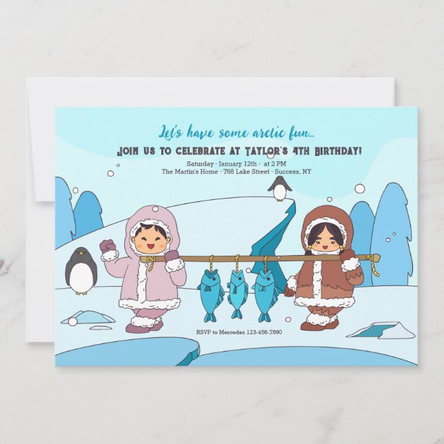 Invitación a la fiesta de cumpleaños del Ártico (Anverso)