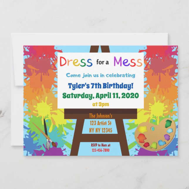 Invitación a la fiesta de cumpleaños del artista (Anverso)