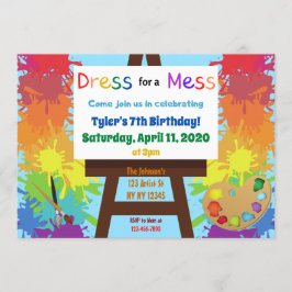 Invitación a la fiesta de cumpleaños del artista