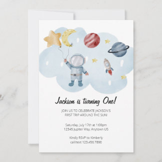 Invitación a la fiesta de cumpleaños del astronaut