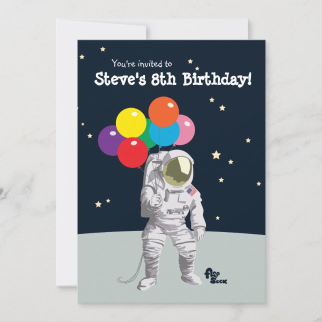Invitación a la fiesta de cumpleaños del astronaut (Anverso)