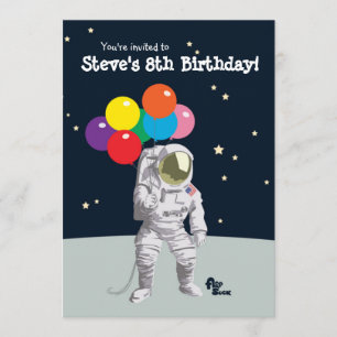 Invitación a la fiesta de cumpleaños del astronaut
