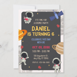 Invitación a la fiesta de cumpleaños del astronaut