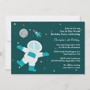 Invitación a la fiesta de cumpleaños del astronaut