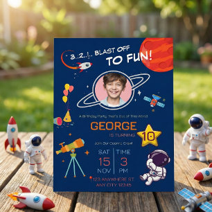 Invitación a la fiesta de cumpleaños del astronaut