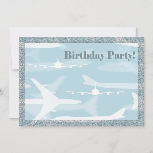 Invitación a la fiesta de cumpleaños del avión (Anverso)