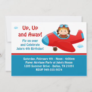 Invitación a la fiesta de cumpleaños del avión