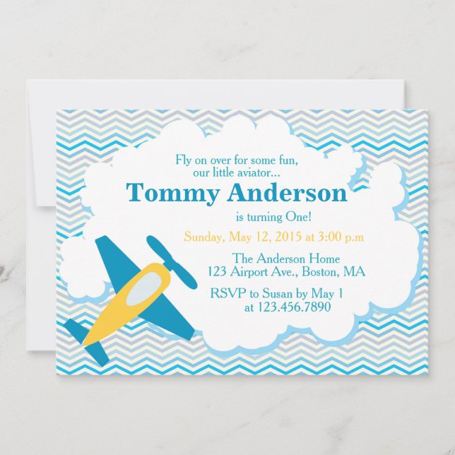 Invitación a la fiesta de cumpleaños del avión Che (Anverso)