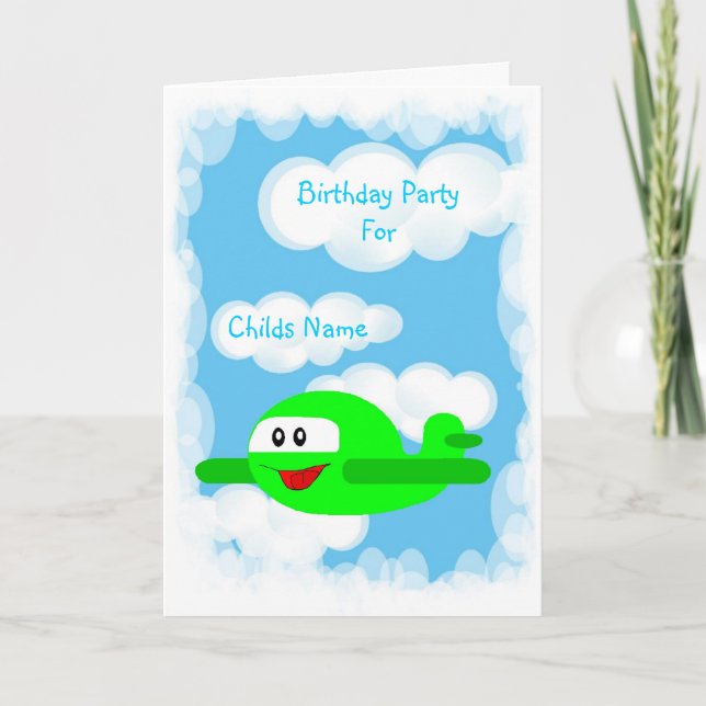 Invitación a la fiesta de cumpleaños del avión-Per (Anverso)
