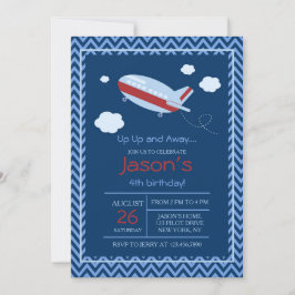 Invitación a la fiesta de cumpleaños del avión roj
