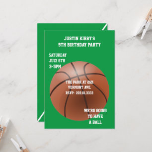 Invitación a la fiesta de cumpleaños del baloncest