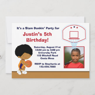 Invitación a la fiesta de cumpleaños del baloncest
