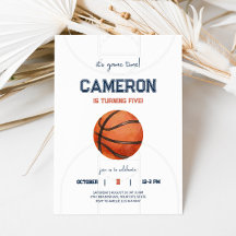 Invitación a la fiesta de cumpleaños del baloncest