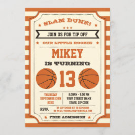 Invitación a la fiesta de cumpleaños del baloncest