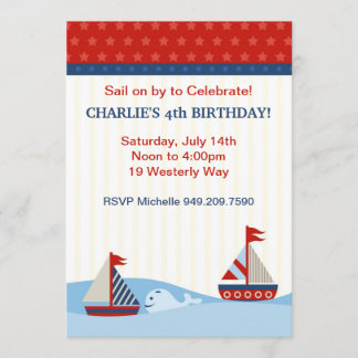 Invitación a la fiesta de cumpleaños del barco de 