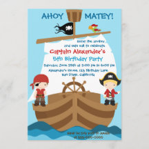 Invitación a la fiesta de cumpleaños del barco pir