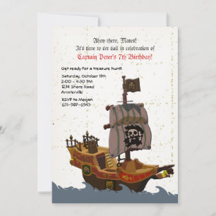 Invitación a la fiesta de cumpleaños del barco pir