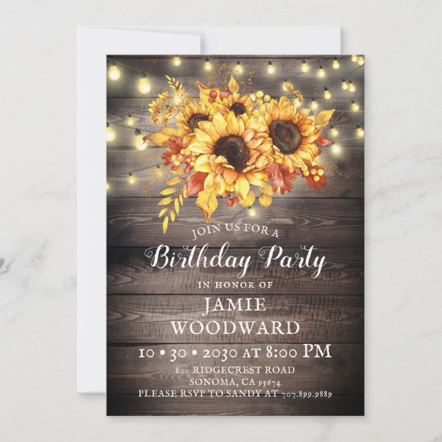 Invitación a la fiesta de cumpleaños del Barn de l (Anverso)