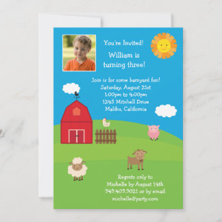 Invitación a la fiesta de cumpleaños del Barnyard