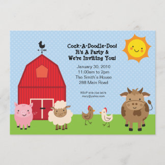 Invitación a la fiesta de cumpleaños del Barnyard