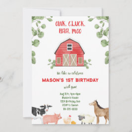 Invitación a la fiesta de cumpleaños del Barnyard 