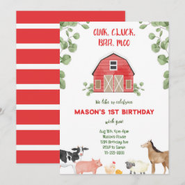 Invitación a la fiesta de cumpleaños del Barnyard