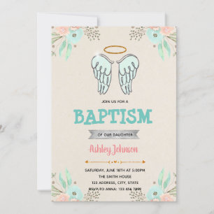 Invitación a la fiesta de cumpleaños del bautismo