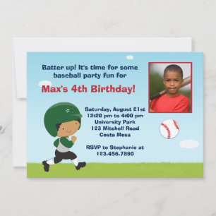 Invitación a la fiesta de cumpleaños del béisbol