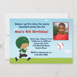 Invitación a la fiesta de cumpleaños del béisbol